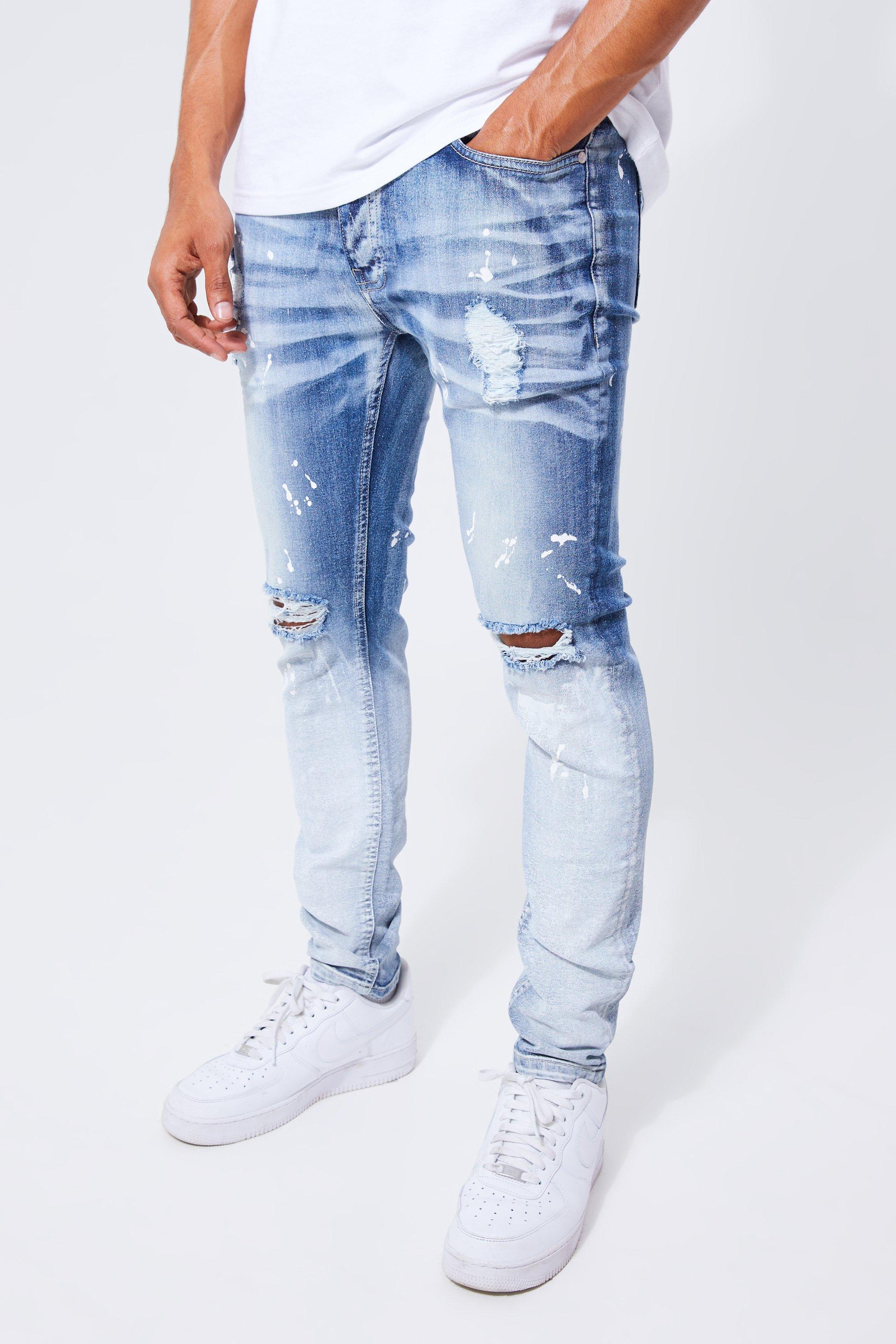 Mens paint splatter clearance jeans